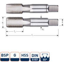 Rotec 310.1000 HSS Zestaw do gwintowania ręcznego 2 szt. DIN 5157 BSP G 1-11