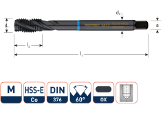 Rotec 331.2000C HSS-E INOX gwintownik maszynowy BL DIN 376C/40° M20x2,5 VAP