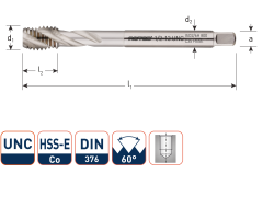 Rotec 338.0360C HSSE 800 M.Tap /35° UNC 1.1/4-7 Ślepy