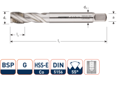 Rotec 341.1500C HSSE 800 M.Tap /35° BSP G 1.1/2-11