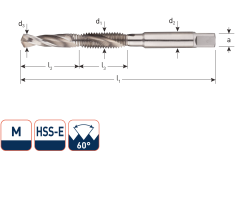 Rotec 355.1000 Wiertło HSSE Combi Metric M10 x 1.5