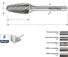 Rotec 435.0661 Frez z węglika wolframu 6 mm model F