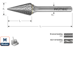 Rotec 440.1002 Frez z węglika wolframu 9,6 mm model M