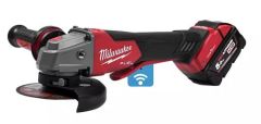 Milwaukee 4933478435 M18 ONEFSAG125XPDB-502X M18 FUEL ONE-KEY 125 mm szlifierka kątowa z hamulcem i z przełącznikiem łopatkowym + 2 akumulatory M18 B5 + ładowarka M12-18 FC + walizka