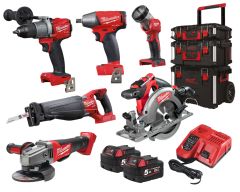 Milwaukee M18 FPP6H2-502B M18 FUEL™ POWERPACK Zestaw: M18 FPD2 + M18 FIW2F12 + M18 CCS55 + M18 FSZ + M18 CAG125X + M18 TLED-0