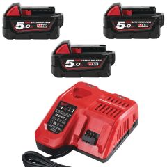 Milwaukee 4933451423 M18 NRG-503 M18™ NRG PACK Zestaw: akumulator M12 B2 + 3 akumulatory M18 B5 + szybka ładowarka M12-18 FC