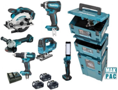 Makita DLX8100J Zestaw combo 18V 3 x 5,0Ah - Najnowsze maszyny w zestawie 5,0 AH