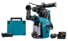 Makita DHR243RTJW Młotowiertarka z funkcją kłucia 18 Volt 5,0 AH Li-ion + DX07 wbudowany odciąg pyłu z filtrem Hepa