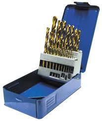 Bohrcraft 11301310019 MT10 19-Piece Set of Ground HSS-TiN DIN 338 Metal Drills Titanium Nitrided in Industrial Case.