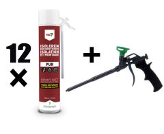 TEC7 670005Set PUR7 PLUS Zestaw: 12 x pistolet do pianki PUR 750 ml + gratis pistolet przemysłowy