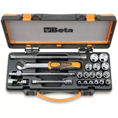 Beta 009100936 910A/C16 Zestaw kluczy nasadowych 3/8" metrycznych 6-22 mm 21 części wraz z walizką