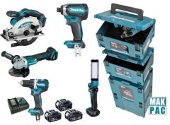 Makita DLX8000J Zestaw combo 18V 3 x 5,0Ah - Najnowsze urządzenia combo 5,0 AH