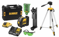 DeWalt DCE088D1GTRI Laser samopoziomujący Cross Line Green Beam 10.8V 2.0Ah XR Li-Ion + 5 lat gwarancji sprzedawcy! + Statyw DE0881T