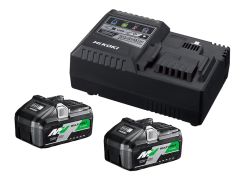 HiKOKI UC18YSL3WFZ Booster Pack - 2 x BSL36B18 Multivolt Battery 36V 4.0Ah/ 18V 8.0Ah Li-Ion + UC18YSL3 Rapid Charger