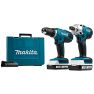 Makita DK18041 - DF457D Akumulatorowa wiertarka + TD127D klucz udarowy 18V 1,5 AH Li-ion - 1