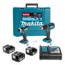 Makita DLX2116TX1 Komboset 14,4V 5,0Ah Li-Ion - DDF470 Akumulatorowa wiertarko-wkrętarka + DTD134 Wkrętarka udarowa 3 x akumulator + 5 lat gwarancji dealera! - 1