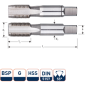 Rotec 310.0500 HSS Zestaw do obróbki ręcznej 2 szt. DIN 5157 BSP G 1/2-14 - 1